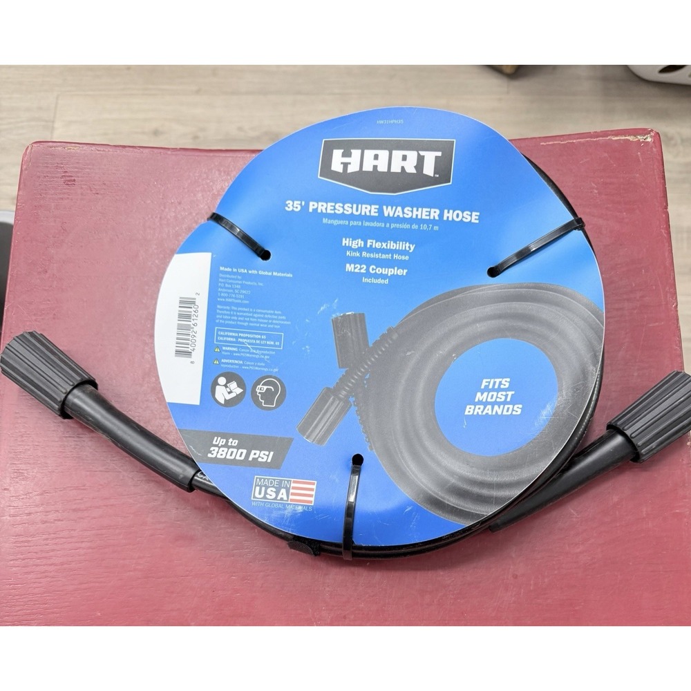New Hart 35 Pressure Washer Hose High Flexibility Up To 3800 Psi Pressure Washer